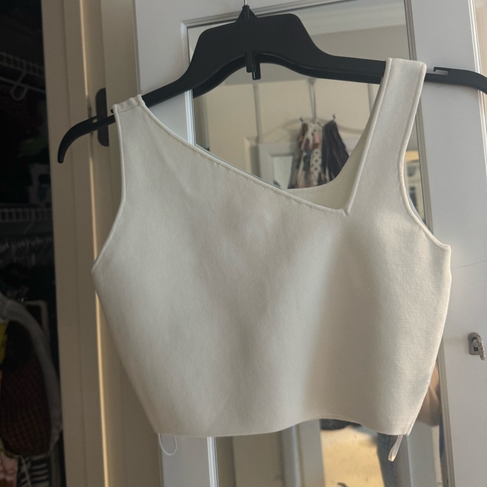 House Of Harlow 1960 White Asymmetrical Cropped Top Womens Size S Resort Wear